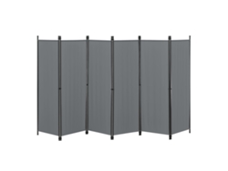 Biombo Separador de 6 Paneles Huesca 171 x 300 cm Gris oscuro [EN.CASA]