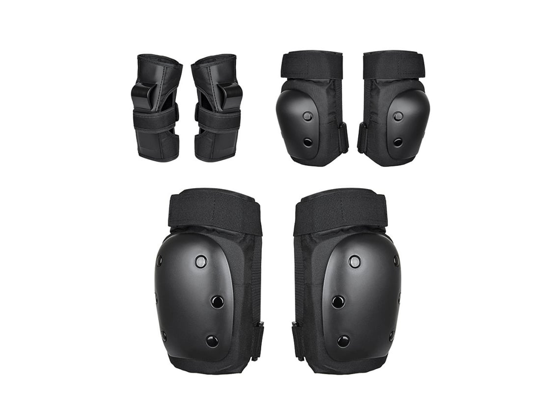 Conjunto De Equipamento De Proteção 6 Peças Joelheiras Cotovelas Punhos Para Skate Patins Ciclismo Adultos E Crianças