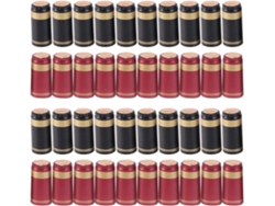 100 Cápsulas Termorretráctiles De Pvc, Borde De Película Termorretráctil Rojo Y Negro