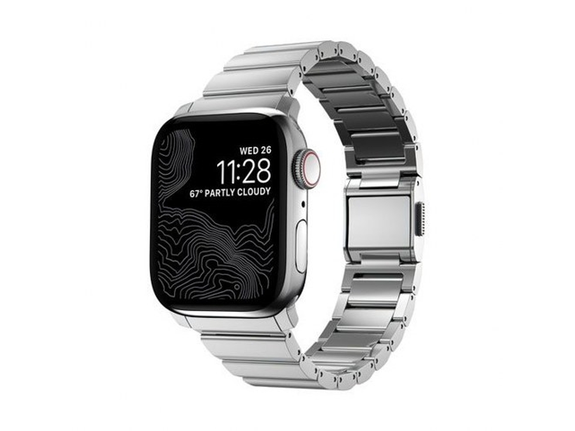 NOMAD Correa Acer para Apple Watch 6-9 y SE 38-40-41mm Plateado