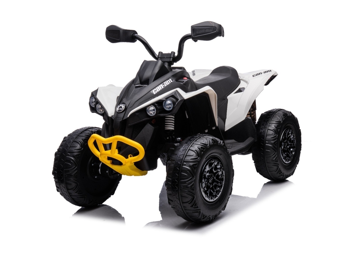 Experimente la emoción de la conducción todoterreno con el quad eléctrico Can-Am Renegade 24V para niños, blanco, de Ataa.