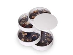 Organizador de joyería giratorio multinivel para anillos y aretes (10x10x10cm) Kofihety