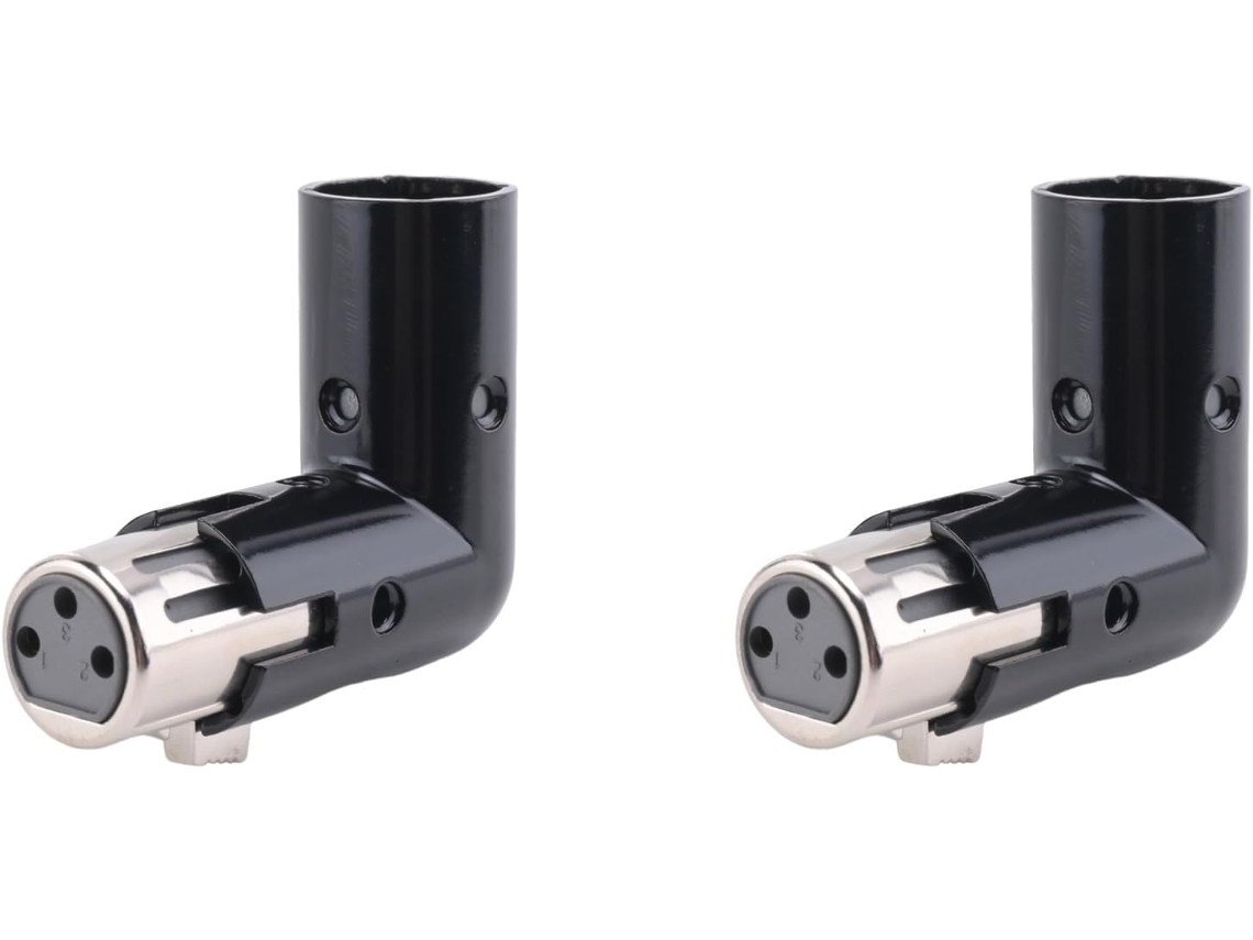 2 Adaptadores Giratorios Xlr Con Conectores Metálicos Dobles Macho Y En Forma De L, 4 Posiciones Ajustables.