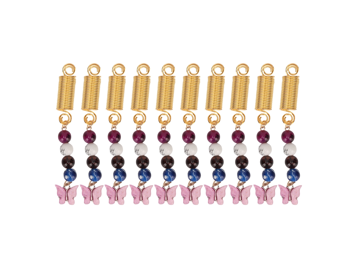 10pcs Colgantes De Pelo Diy Mariposa Blanca De Metal 20 Rollos Resortes Accesorios De Trenza Para Pelo