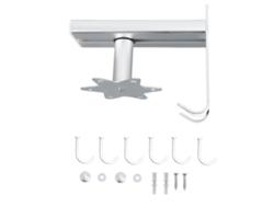 Soporte Para Utensilios De Cocina Con 6 Ganchos Giratorios De 360° Para Montaje En Pared - Plateado