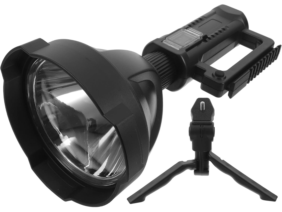 Linterna Led Recargable Para Camping De 8000 Mah, Color Negro.
