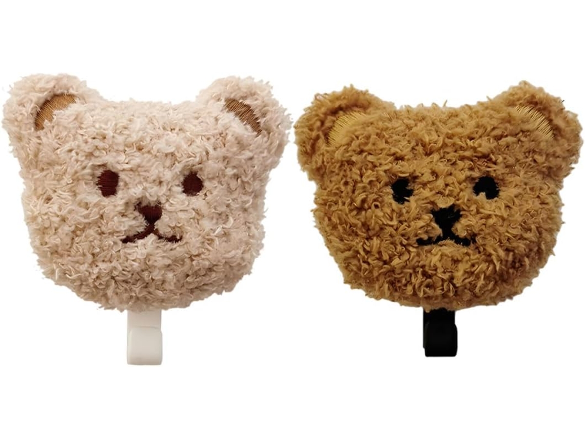 Juego De 2 Ganchos Adhesivos De Pared Con Forma De Oso, Ganchos Decorativos Para Almacenamiento En El Dormitorio.