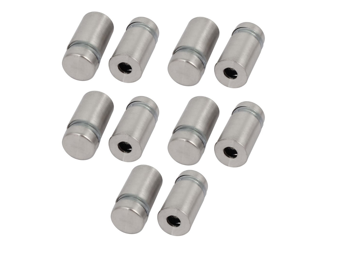 Mm Tornillo Montaje Pasador Separador Vidrio Publicitario 12 X 24 Mm, 10
