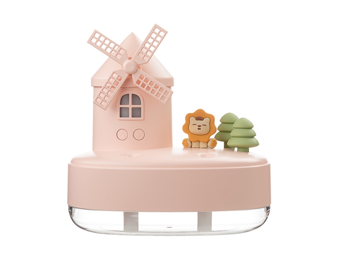 Humidificador De Escritorio Inalámbrico Con Luz Nocturna Cálida Y Bonita Caja De Música Rosa Para Dormitorio U Oficina.