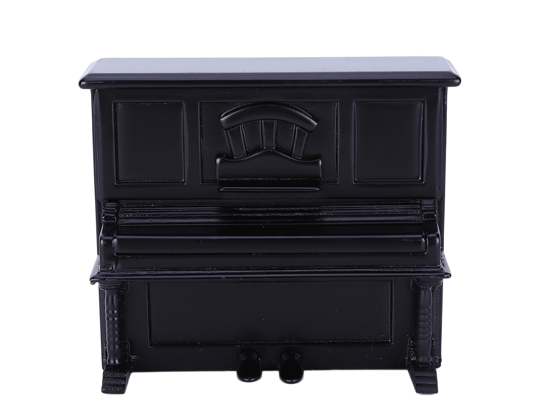2026yncm Mini piano de madera para casa de muñecas 1:12 Accesorios de decoración Juguete Negro