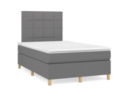 Maison Exclusive - Cama Box Spring Con Colchón Tela Gris Oscuro 120x200 Cm