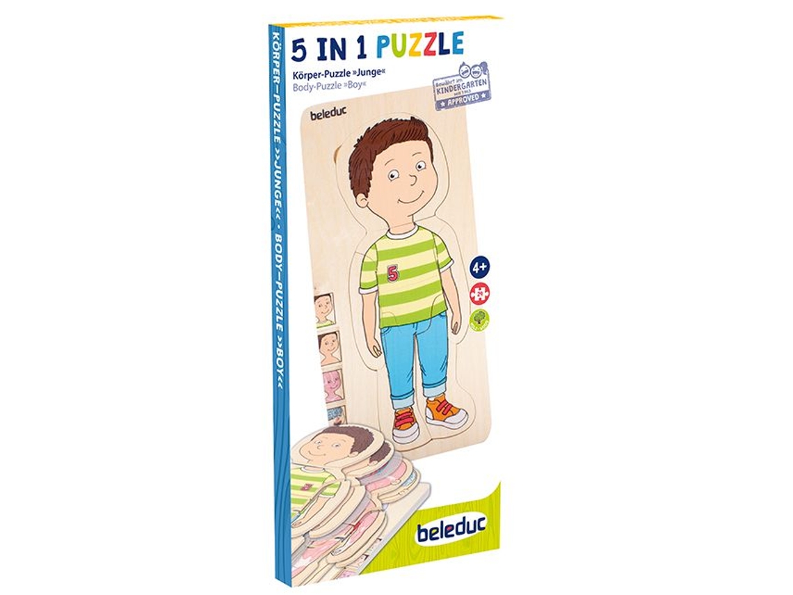 Rompecabezas de madera Beleduc para niños, juguete educativo