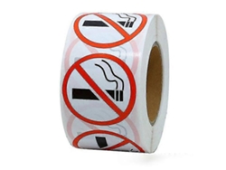 Rebe-500 Pegatinas Redondas De Advertencia No Fumar Para Restaurantes Autobuses Tiendas 2.5cm
