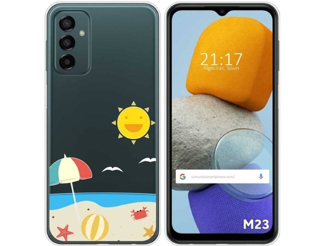 Carcasa para Samsung Galaxy M23 5G TUMUNDOSMARTPHONE Dibujos Transparente Playa Multicolor