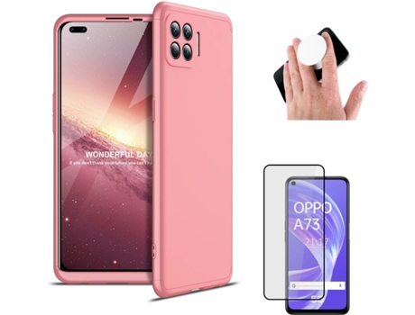 Funda, Protector y Popsocket Oppo A73 5G PHONESHIELD Flexguard Rosa