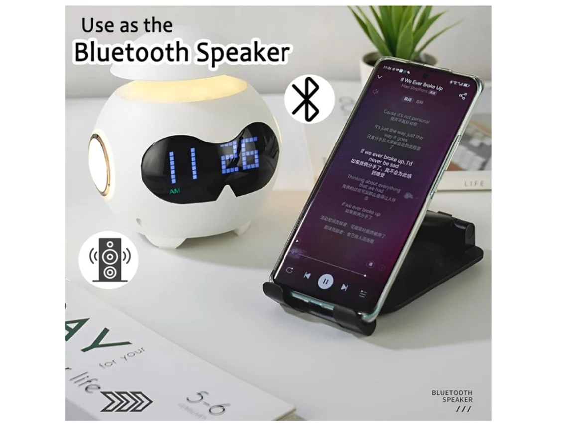 Despertador 2024 Bluetooth Yizhood Led Nocturna Digital Blanco