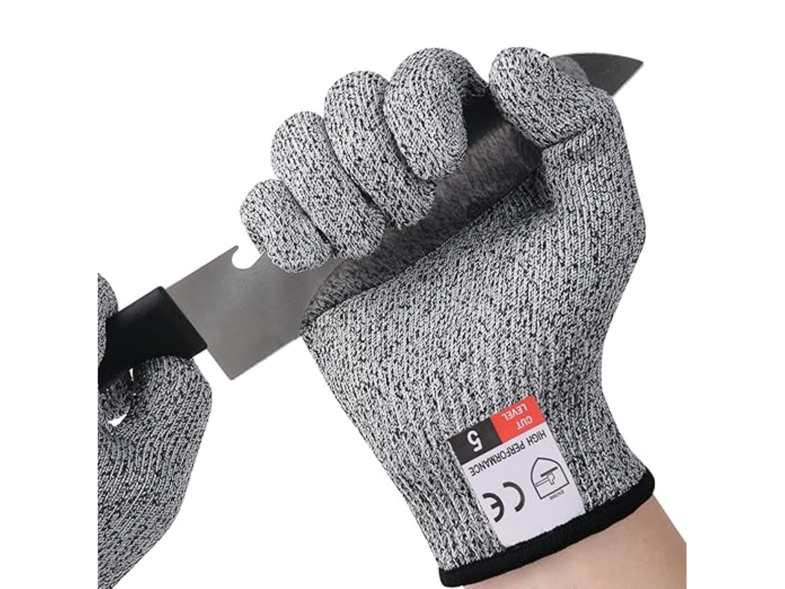 Guantes anticorte de nivel 5 - 2 pares para cocina - Protección contra cortes para adultos - Jardín - Talla XL