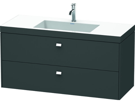 Lavamanos DURAVIT Brioso de 120,0x48,0 cm 2 cajones con sifón y delantal sin rebosadero con banco con agujero para grifo sin agujero para grifo.