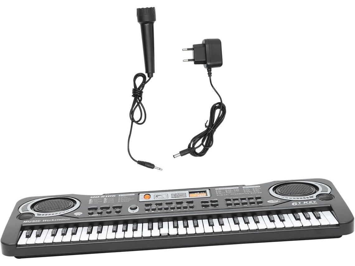 Teclas de piano electrónicas para niños, juguete educativo versátil.