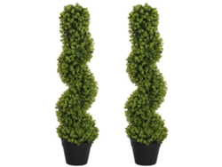 Juego de 2 eucaliptos artificiales en espiral de 90 cm, planta de interior, jarrones decorativos grandes para el hogar Zkaka