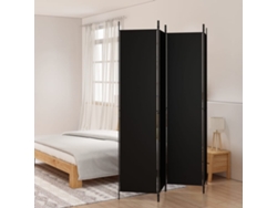 Separador LOVELY HOME con 4 Paneles de Tela Negro (200 x 220 cm)