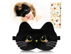 Adorable Antifaz Infantil Con Un Suave Diseño De Gato Negro Aterciopelado Y Correa Ajustable: El Regalo Perfecto Para Niños. Digitallab