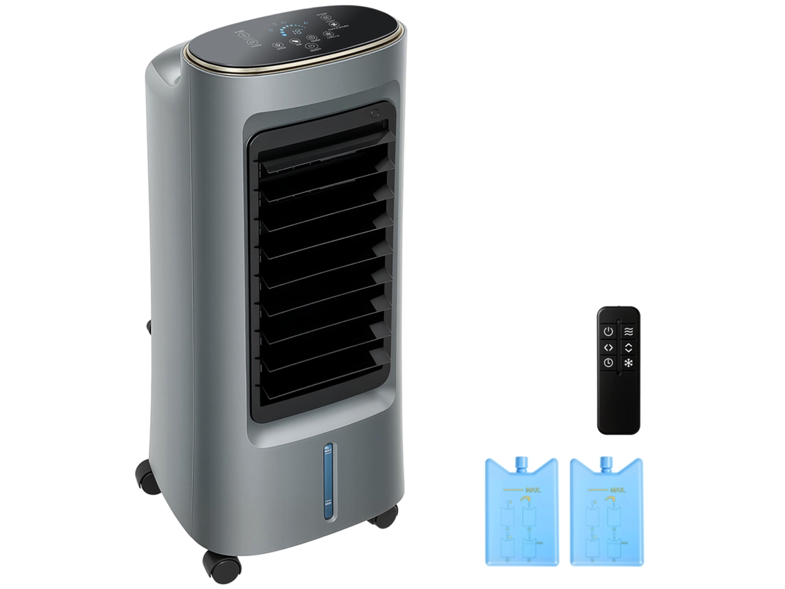 Enfriador De Aire Portátil 4 En 1, Humidificador/purificador/ventilador, Oscilación 90°, 4 Velocidades, 3 Modos, Gris