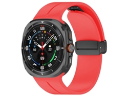 Correa plegable de ultrasilicona para Samsung Galaxy Watch con hebilla negra y ranuras planas (47 mm).