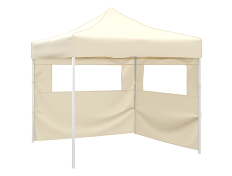 vidaXL Carpa pleglable con 2 paredes 3x3 m crema