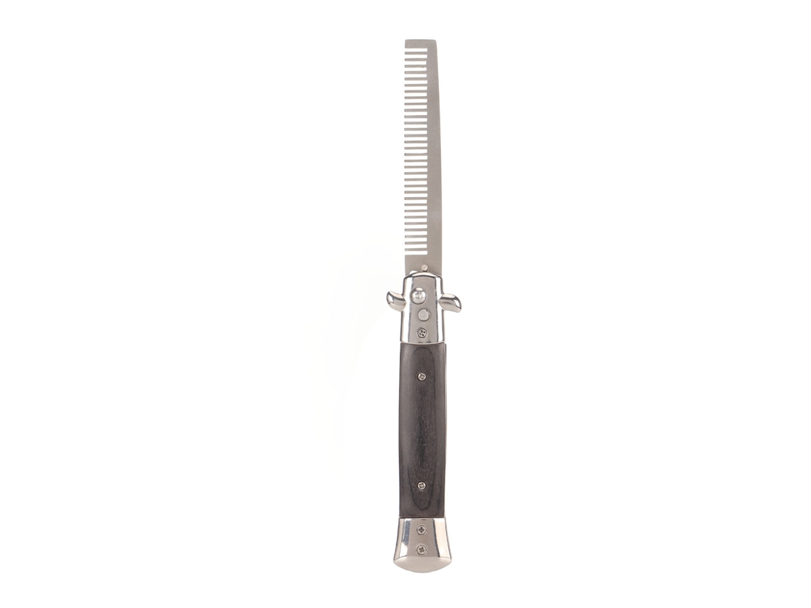 Peine automático plegable con botón pulsador para cabello, barba y bigote.