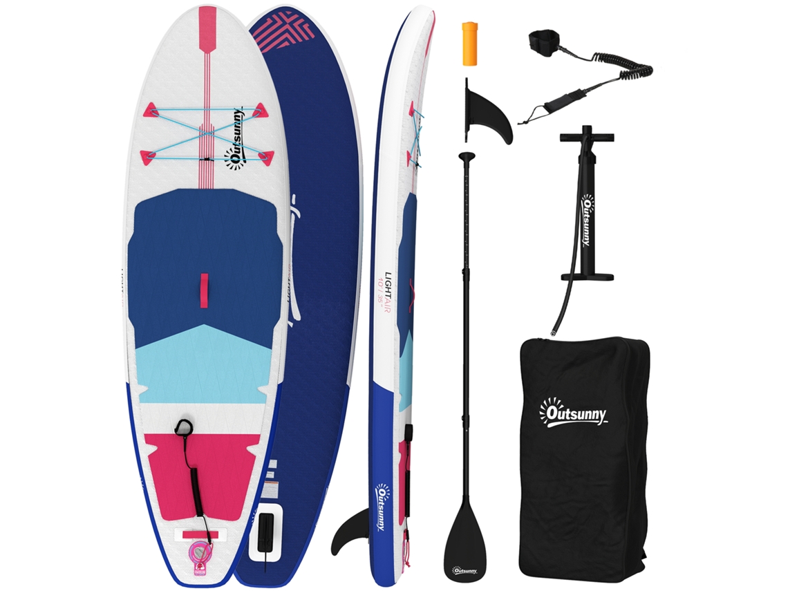 Tabla De Sup Hinchable Con Asiento Y Remo, Accesorios De Plástico Eva, 305x89x15cm, Azul, Rojo, Rosa.