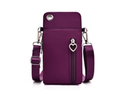 Bolsa para Celular Vermelho Púrpura Tamanho Grande com Orifício para Fone de Ouvido