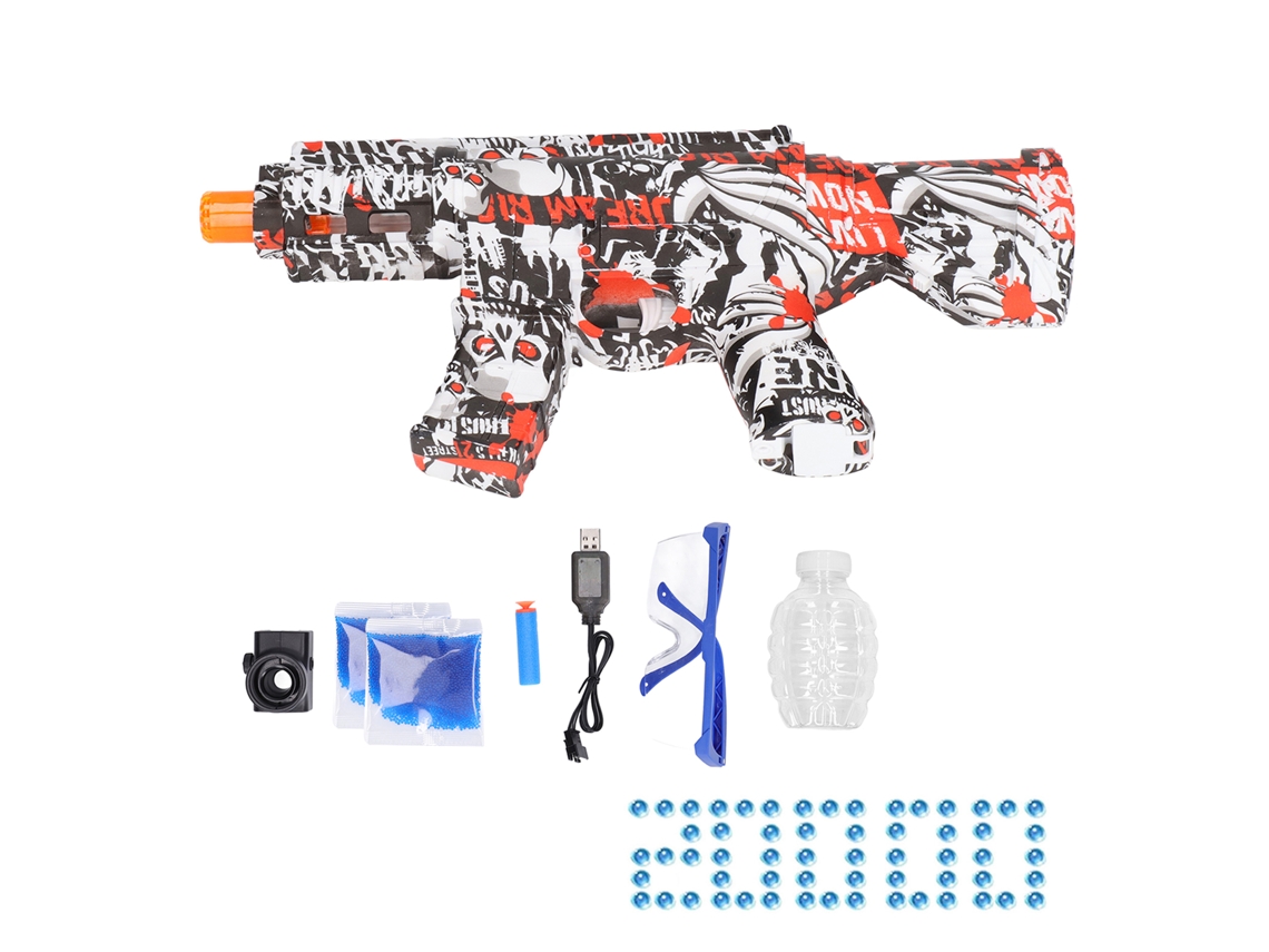 Juguete De Disparo Eléctrico 2 En 1 Con Bolas De Gel Agua 500mah 20.000 Bolas Para Niños 14+ Rojo Juego Al Aire Libre