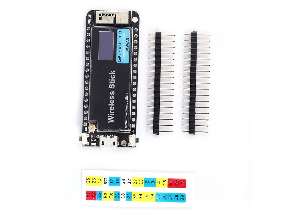 Placa De Desarrollo Esp32 Wireless Stick Sx1276 Lorawan Wifi Arduino 868-915mhz 6km Batería Usb 64m-bits Flash