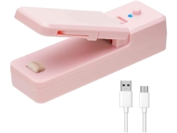Sellador Al Vacío 2 En 1 Usb Recargable Sellador Al Vacío Térmico Mini Sellador De Alimentos Portátil Y Cortador Rosa Gusshious