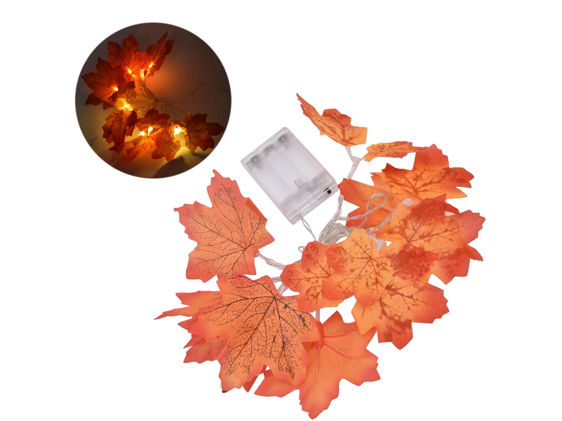 Elegante cadena de luces LED de otoño de abedul con cable y batería para fiestas, patios y jardines.