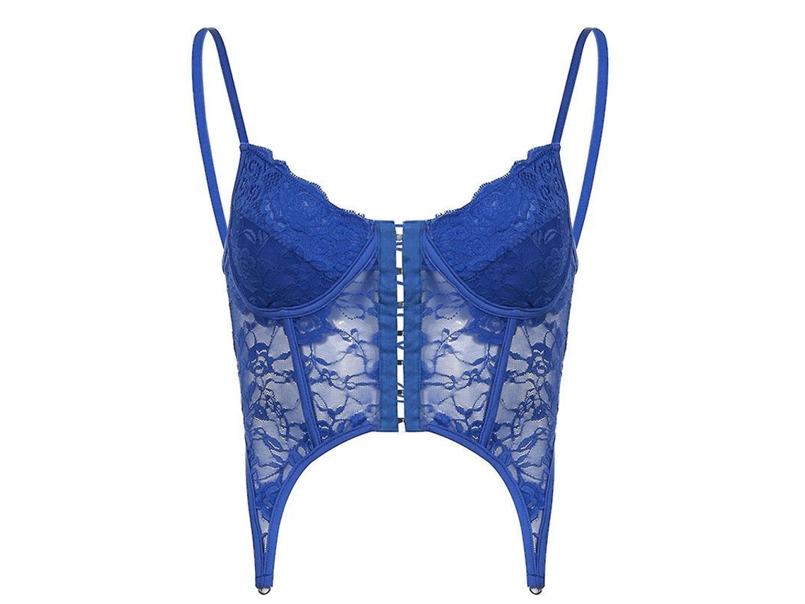 2026-top Corset Sexy Para Mujer Con Encaje Y Malla Sin Mangas Bordado Push Up Ajustable