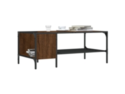 Mesa Centro Estante Madera Ingeniería Roble Marrón 100x51x40 Cm