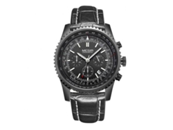 Reloj Hombre Megir De Aleación Dial Redondo Analógico Cuarzo Moda (negro)