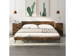 Mesitas de Noche LOVELY HOME Mesinha 2 Pcs 40X36X65 Cm Cor Carvalho Fumado