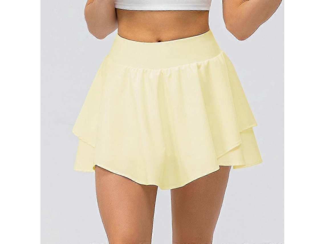 2026-falda Deportiva Larga Lulu Para Mujer Con Pliegues Y Bolsillo, Falda Corta Deportiva De Deporte Tenis, Alto Talle, Elástica