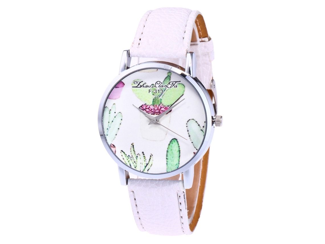 Reloj De Pulsera Unisex De Piel, Estilo Moderno, Esfera Redonda, Cuarzo Blanco.