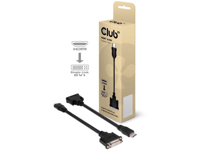 Cable HDMI CLUB3D (HDMI - DVI - Negro)