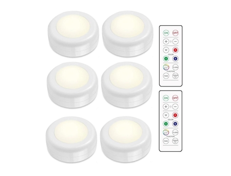 Foco Led 6 Piezas con 2 Mandos a Distancia