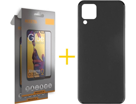 Kit Funda + Protector de Pantalla Huawei P40 Lite ACCETEL Cristal Templado 7226 Negro
