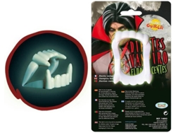 Accesorios de Halloween DISFRAZZES Dientes de Vampiro Fluorescentes