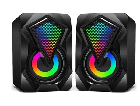 Altavoces, mini Altavoz de escritorio para PC con luz LED de colores, estéreo 2.0 alimentado por USB de 3,5 mm Aux, Altavoz portátil multimedia par...