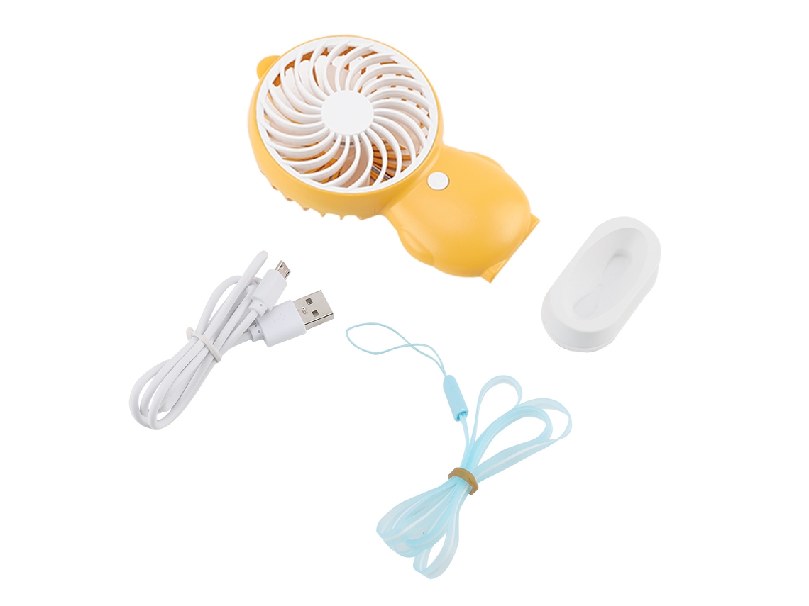 Ventilador de escritorio portátil recargable por USB - Amarillo