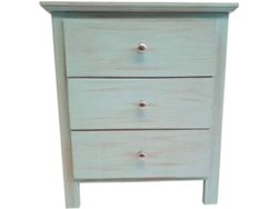 Mesita de Noche PEJECAR 3 Cajones (Verde - Madera de Piño - 58x50x35 cm)
