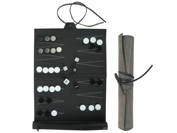 Tablero De Backgammon Plegable Portátil De Piel Sintética Con Bolsa Para Las Piezas - Regalo De Viaje